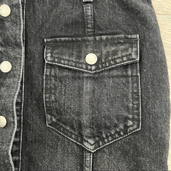 Saint Laurent Eighties Buttoned Skirt in Sandy Black Denim - Picture 8 of 8